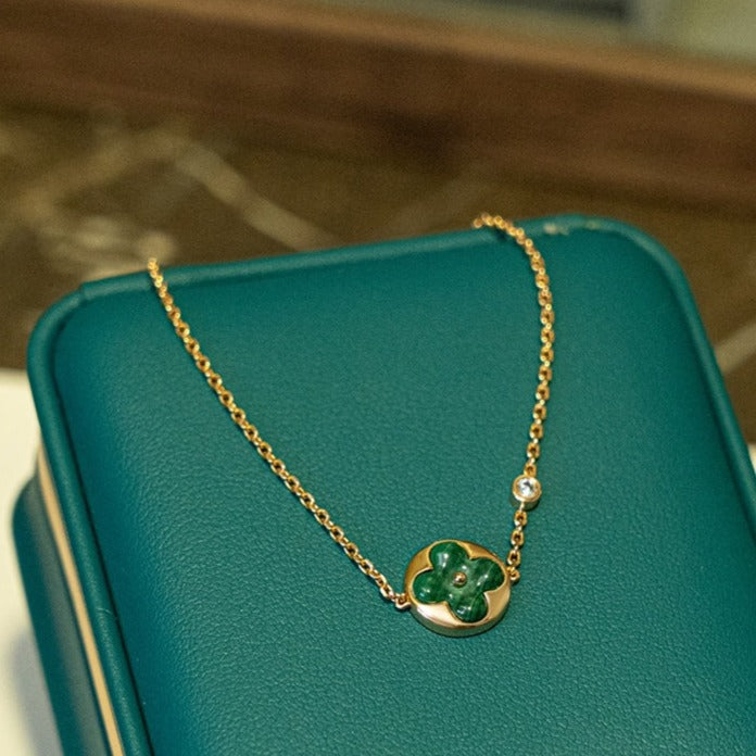 [Saipan]SUN MALACHITE 1 DIAMOND ROSE GOLD BRACELET