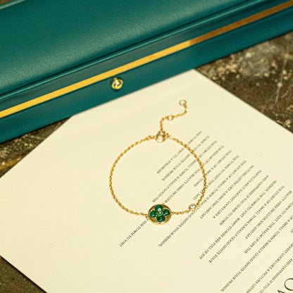 [Saipan]SUN MALACHITE 1 DIAMOND ROSE GOLD BRACELET
