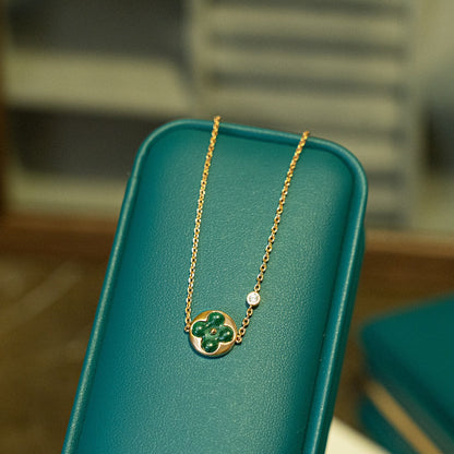 [Saipan]SUN MALACHITE 1 DIAMOND ROSE GOLD BRACELET