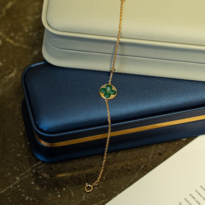 [Saipan]SUN MALACHITE 1 DIAMOND ROSE GOLD BRACELET