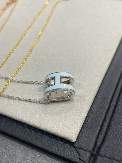 [Saipan]POP H LIGHT BLUE NECKLACE