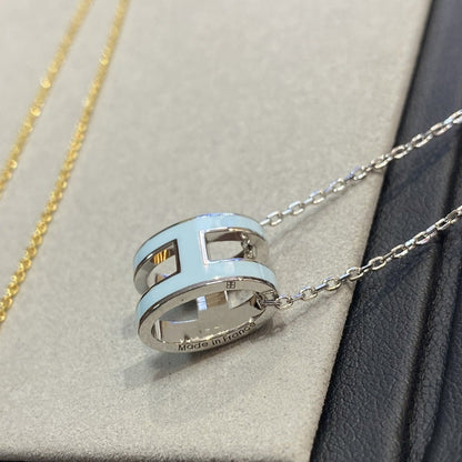 [Saipan]POP H LIGHT BLUE NECKLACE