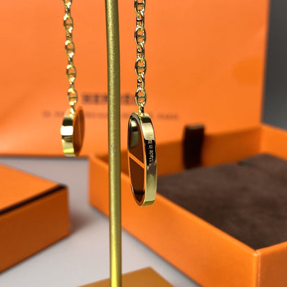 [Saipan]CHAINE VERSO BLACK CERAMIC EARRINGS