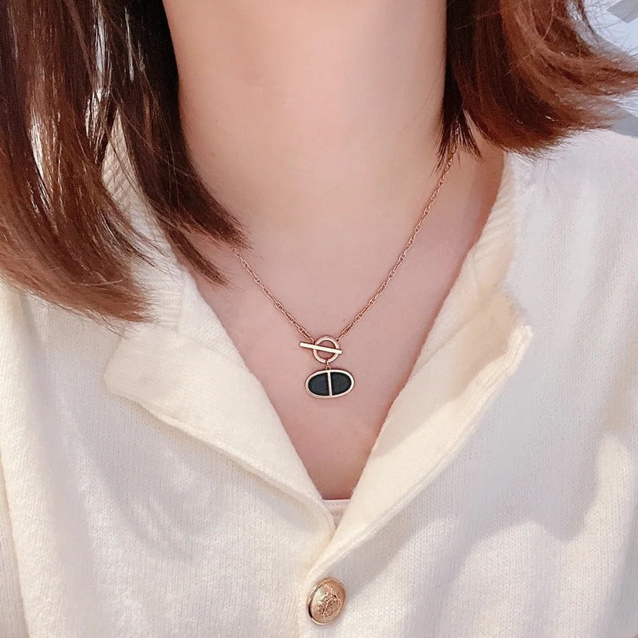 [Saipan]CHAINE VERSO BLACK CERAMIC NECKLACE