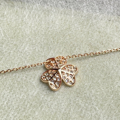 [Saipan]PAVÉ DIAMOND FLOWER CHARM NECKLACE
