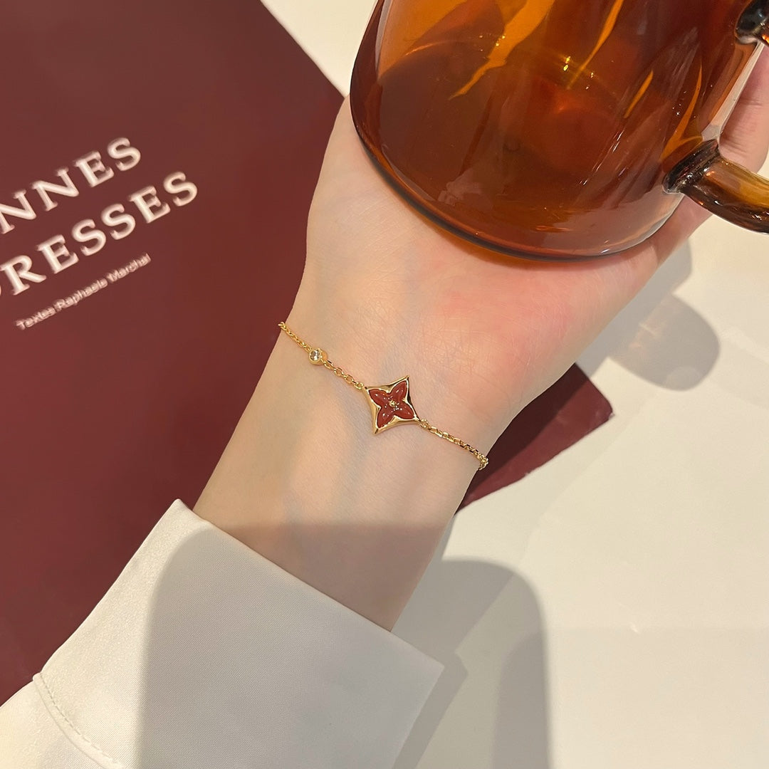 [Saipan]COLOR STAR CARNELIAN ROSE GOLD DIAMOND BRACELET
