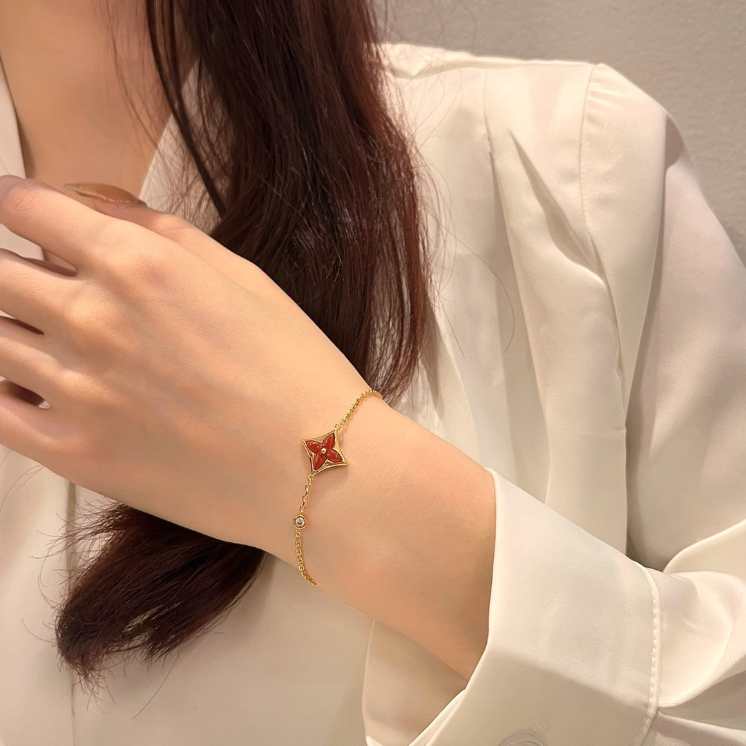 [Saipan]COLOR STAR CARNELIAN ROSE GOLD DIAMOND BRACELET