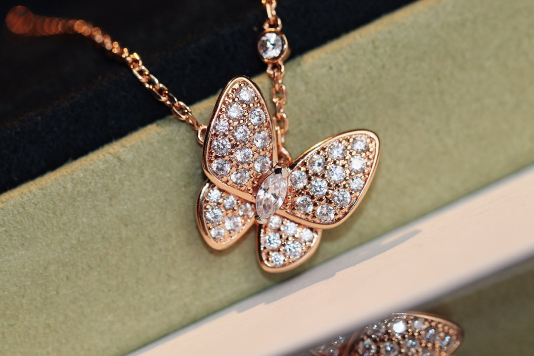 [Saipan]BUTTERFLY DIAMOND CHARM NECKLACE