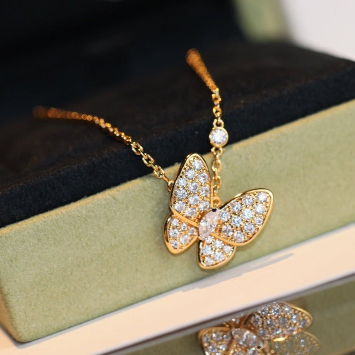[Saipan]BUTTERFLY DIAMOND CHARM NECKLACE