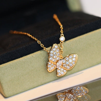 [Saipan]BUTTERFLY DIAMOND CHARM NECKLACE
