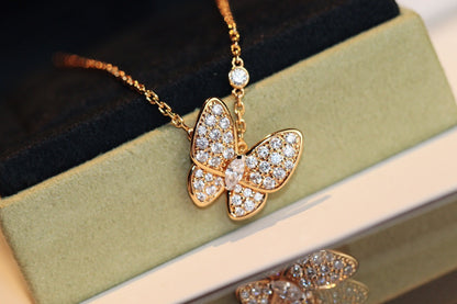 [Saipan]BUTTERFLY DIAMOND CHARM NECKLACE