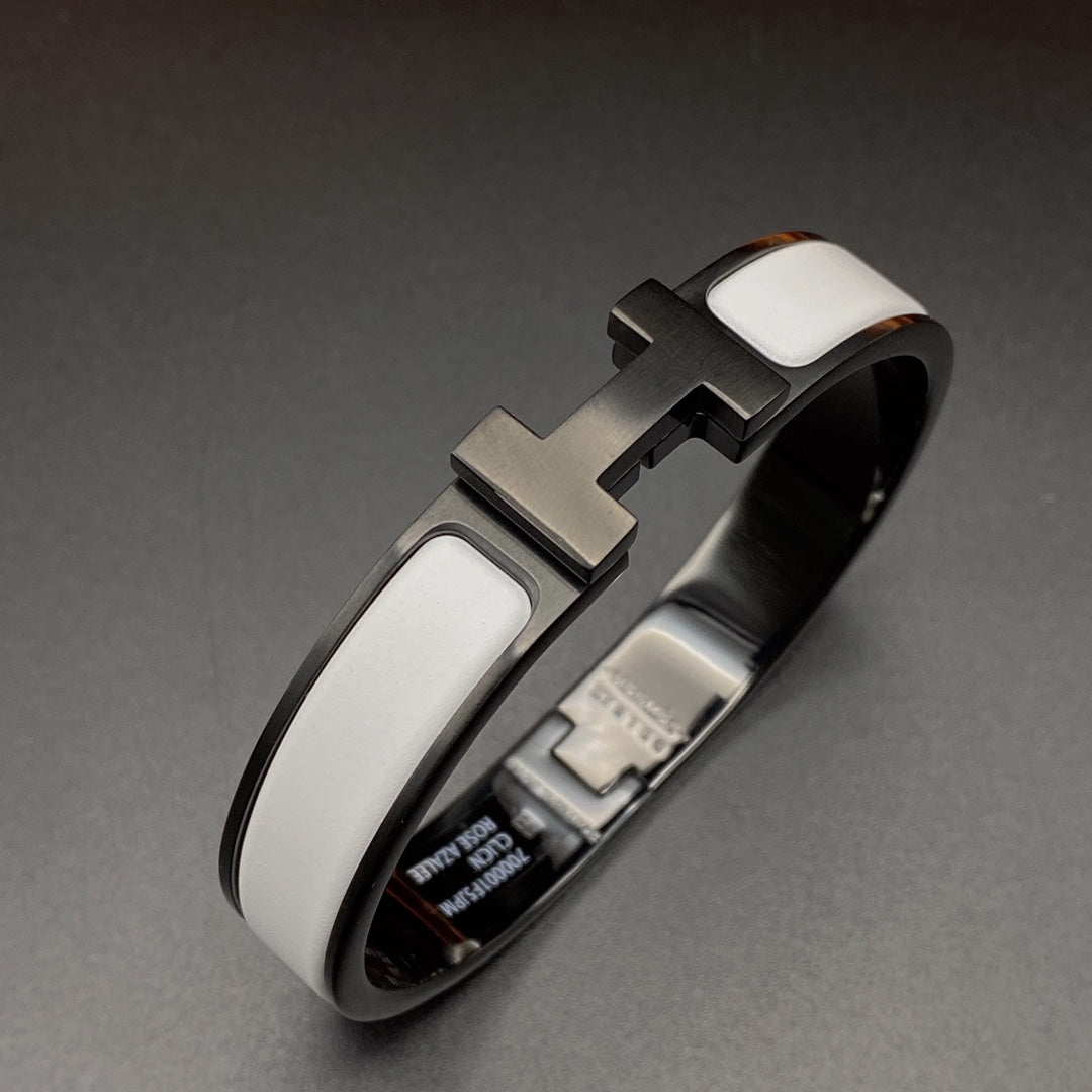 [Saipan]H BRACELET 12MM BLACK WHITE CERAMIC