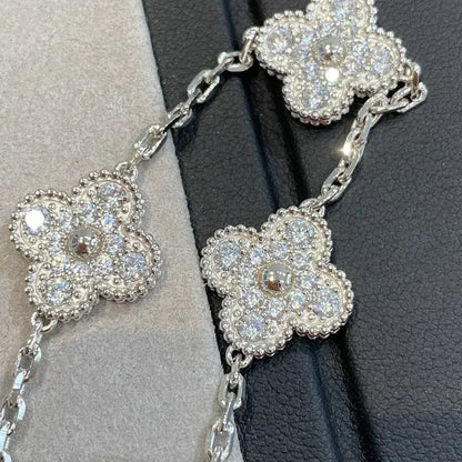 [Saipan]LUCKY CLOVER 5-MOTIF BRACELET - FULL-DIAMOND