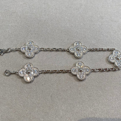 [Saipan]LUCKY CLOVER 5-MOTIF BRACELET - FULL-DIAMOND