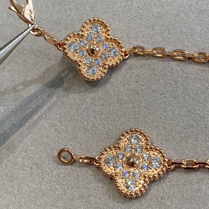 [Saipan]LUCKY CLOVER 5-MOTIF BRACELET - FULL-DIAMOND