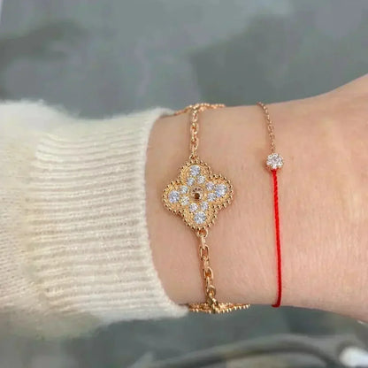 [Saipan]LUCKY CLOVER 5-MOTIF BRACELET - FULL-DIAMOND