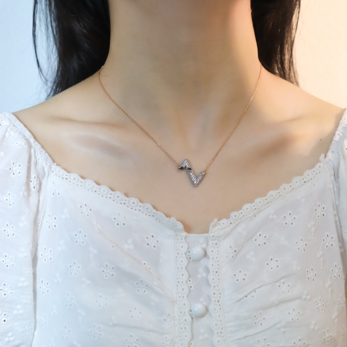 [Saipan]VOLT SILVER DIAMOND PEDANT NECKLACE