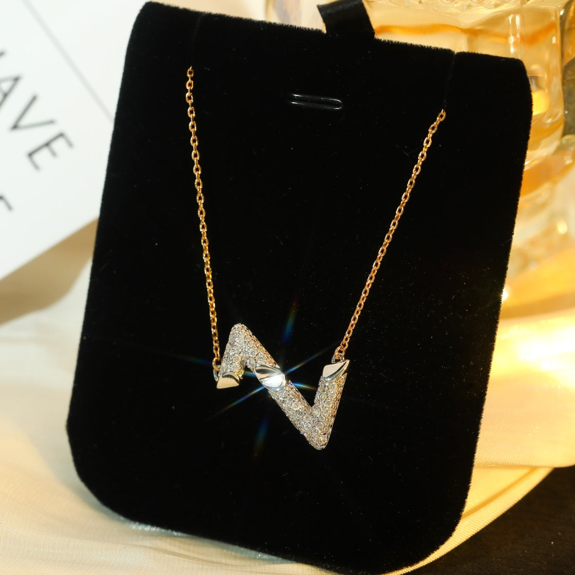[Saipan]VOLT SILVER DIAMOND PEDANT NECKLACE