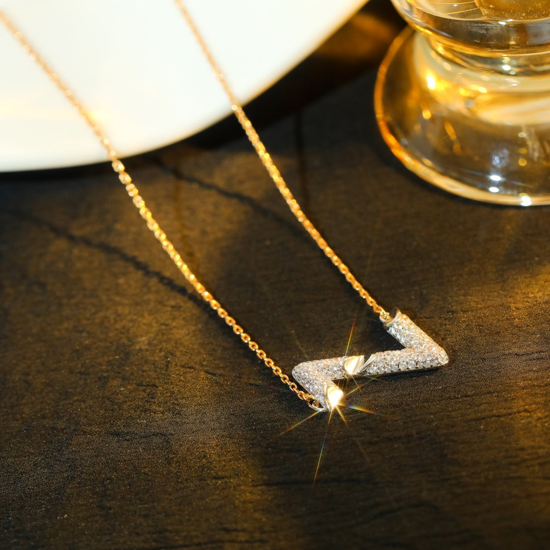 [Saipan]VOLT SILVER DIAMOND PEDANT NECKLACE