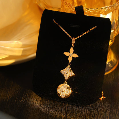 [Saipan]STAR AND SUN DIAMOND ROSE GOLD NECKLACE