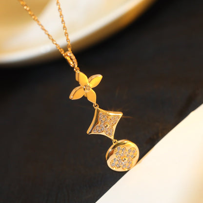[Saipan]STAR AND SUN DIAMOND ROSE GOLD NECKLACE