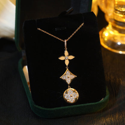 [Saipan]STAR AND SUN DIAMOND ROSE GOLD NECKLACE