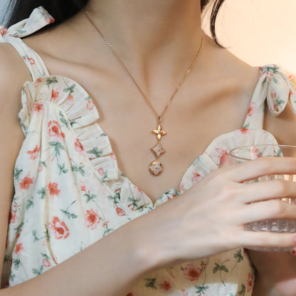 [Saipan]STAR AND SUN DIAMOND ROSE GOLD NECKLACE