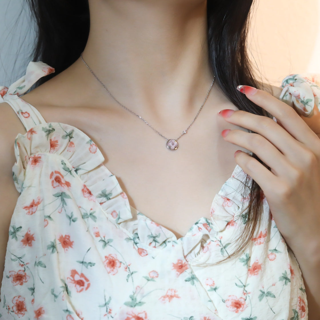 [Saipan]SUN PEDANT ROSE GOLD 1 DIAMOND NECKLACE