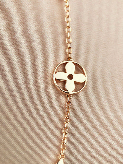 [Saipan]STAR AND SUN 7 MOTIFS GOLD BRACELET
