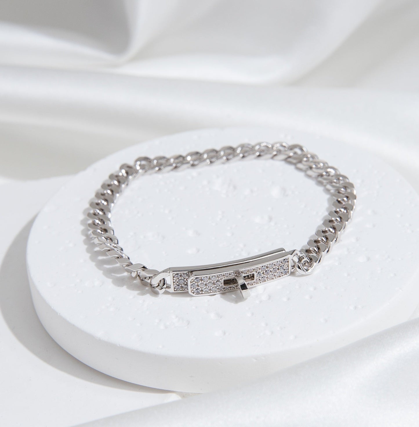 [Saipan]KELLY CHAIN SILVER DIAMOND BRACELET