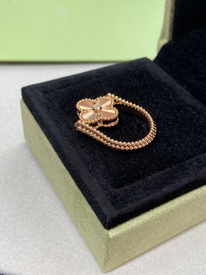 [Saipan]LUCKY CLOVER ROSE GOLD REVERSIBLE RING