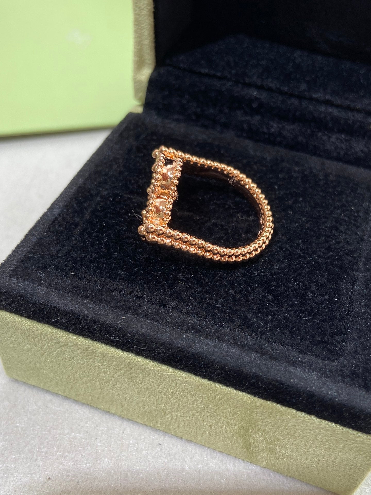 [Saipan]LUCKY CLOVER ROSE GOLD REVERSIBLE RING