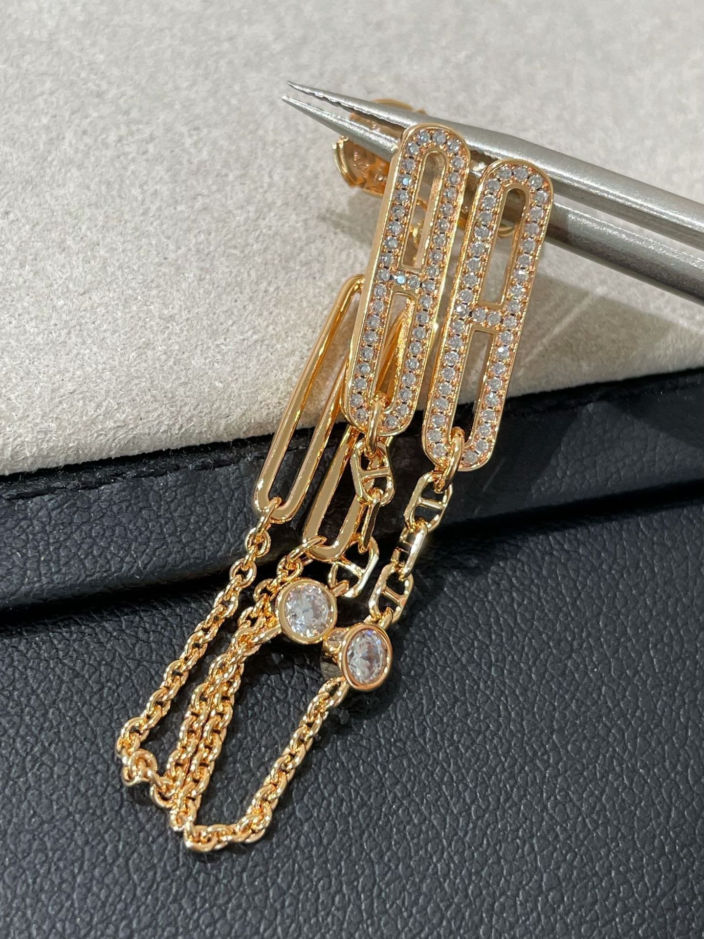 [Saipan]CHAINE CHAOS DIAMOND DROP EARRINGS