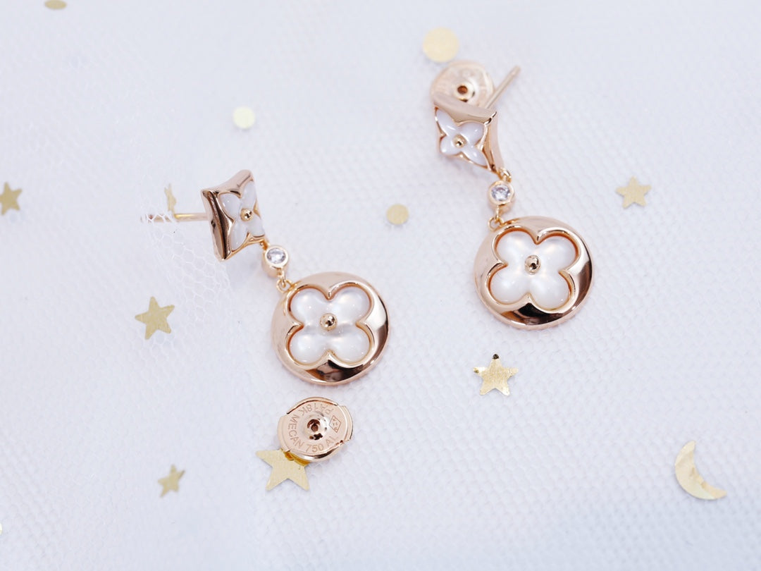 [Saipan]STAR AND SUN ROSE GOLD MOP DROP EARRINGS
