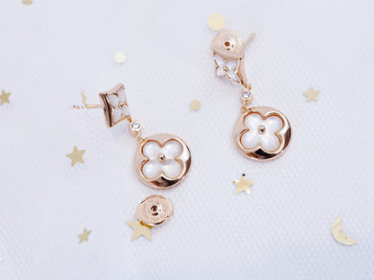 [Saipan]STAR AND SUN ROSE GOLD MOP DROP EARRINGS