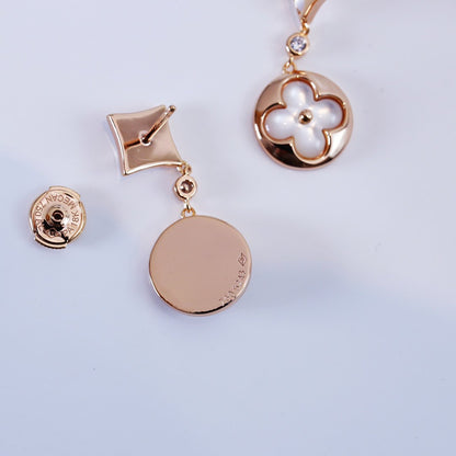 [Saipan]STAR AND SUN ROSE GOLD MOP DROP EARRINGS