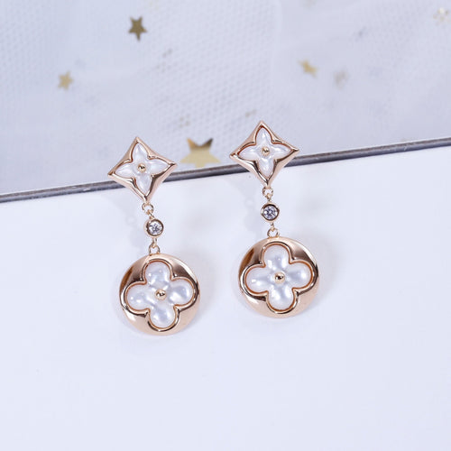 [Saipan]STAR AND SUN ROSE GOLD MOP DROP EARRINGS