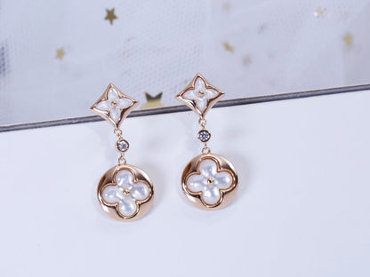 [Saipan]STAR AND SUN ROSE GOLD MOP DROP EARRINGS