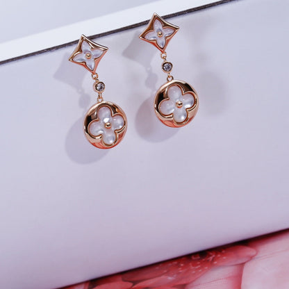 [Saipan]STAR AND SUN ROSE GOLD MOP DROP EARRINGS