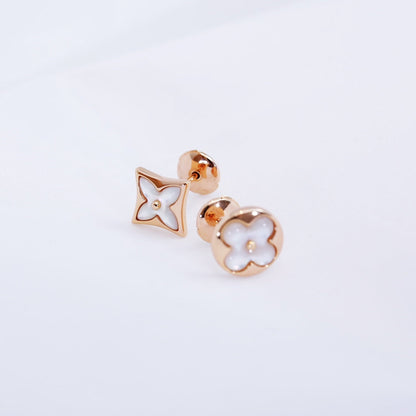 [Saipan]STAR AND SUN ROSE GOLD MOP STUD EARRINGS