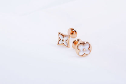 [Saipan]STAR AND SUN ROSE GOLD MOP STUD EARRINGS