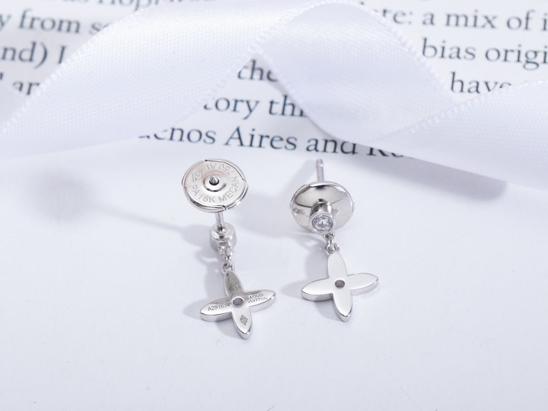 [Saipan]VIDYLLE SILVER DIAMOND MINI DROP EARRINGS