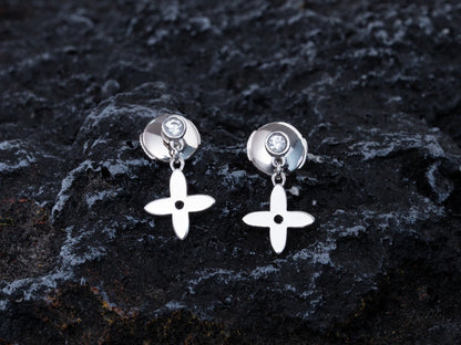 [Saipan]VIDYLLE SILVER DIAMOND MINI DROP EARRINGS