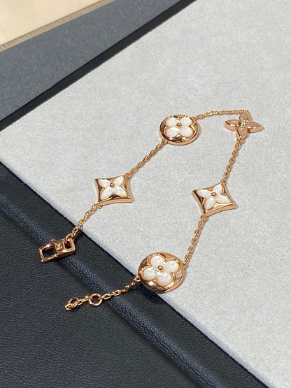 [Saipan]STAR AND SUN 5 MOTIF MOP ROSE GOLD BRACELET