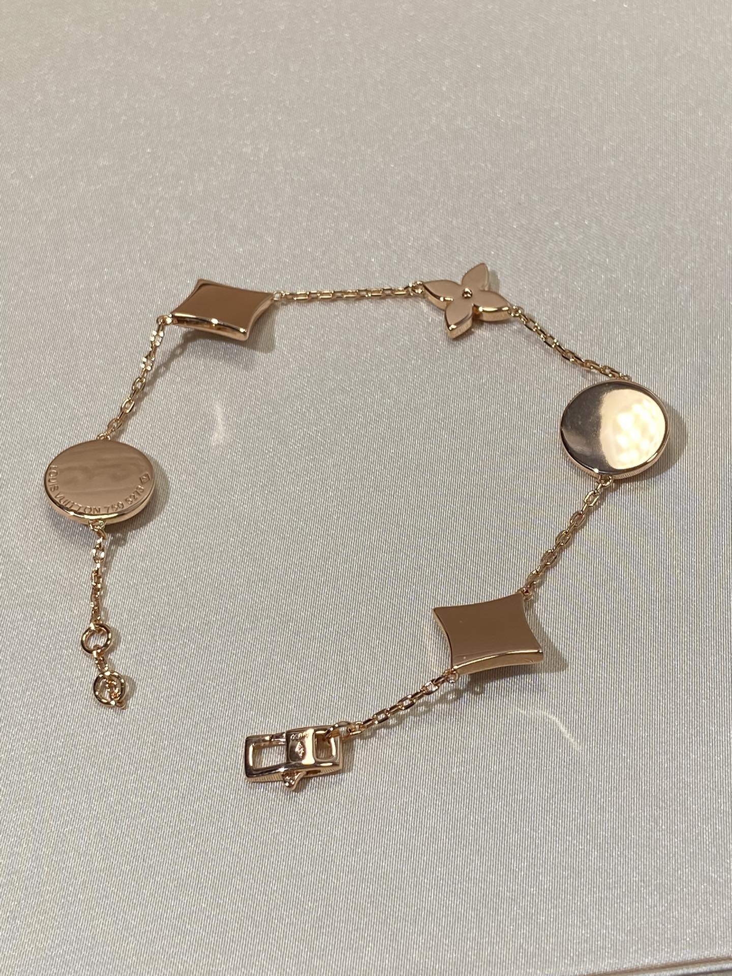 [Saipan]STAR AND SUN 5 MOTIF MOP ROSE GOLD BRACELET