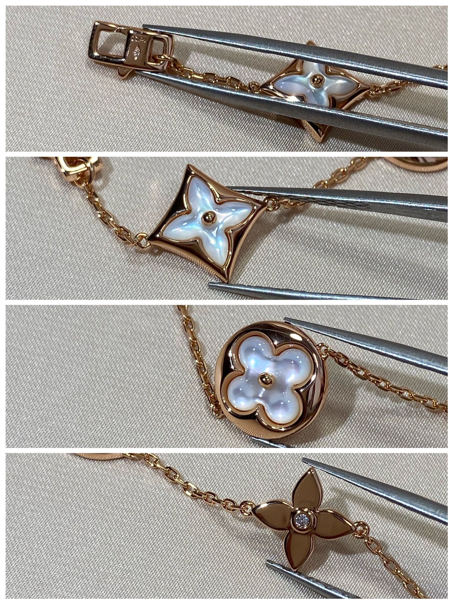 [Saipan]STAR AND SUN 5 MOTIF MOP ROSE GOLD BRACELET