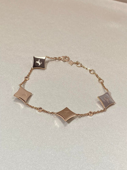 [Saipan]STAR 4 MOTIF MOP DIAMOND ROSE GOLD BRACELET