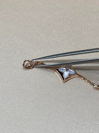 [Saipan]STAR 4 MOTIF MOP DIAMOND ROSE GOLD BRACELET