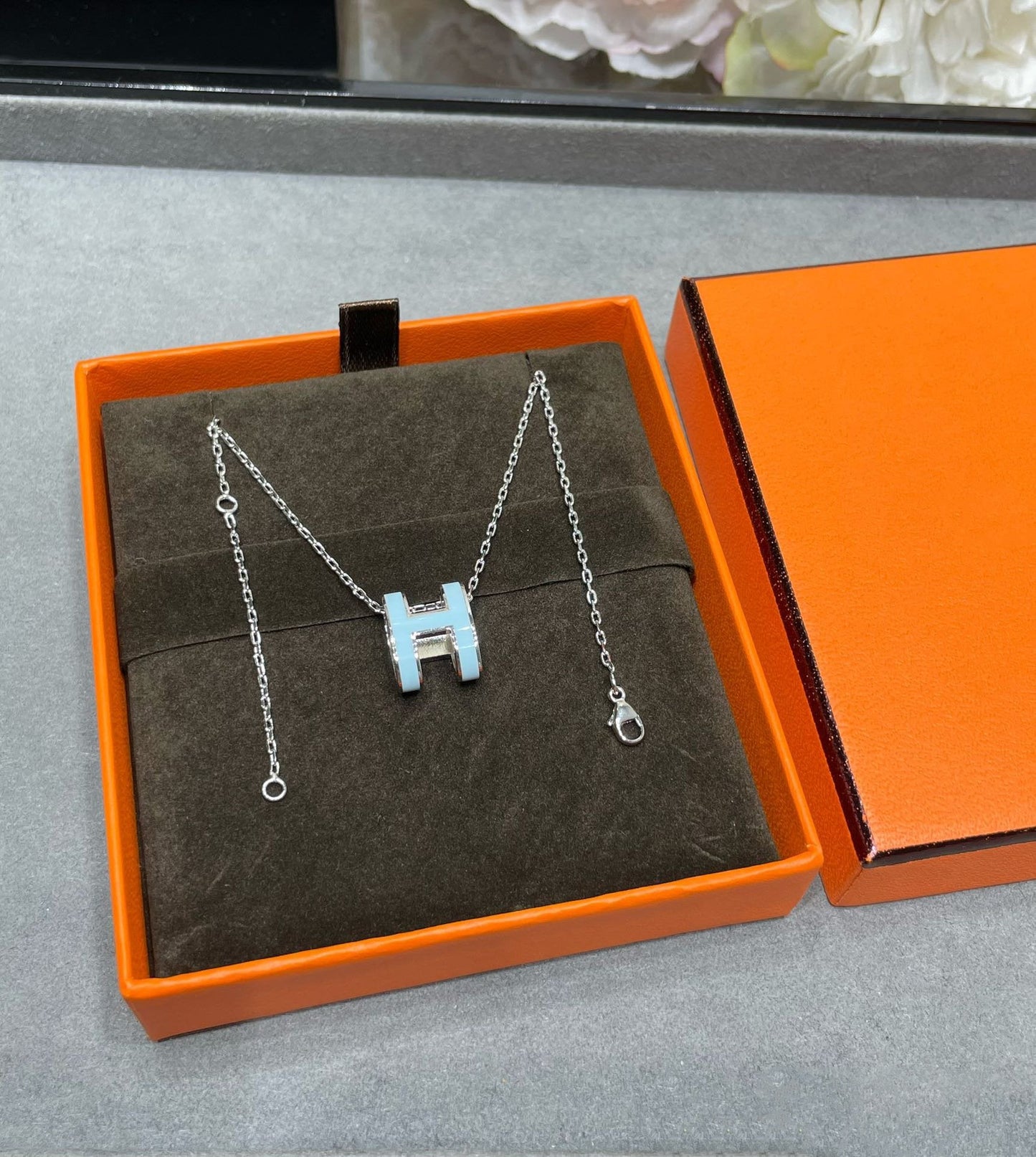 [Saipan]POP H SKY BLUE NECKLACE
