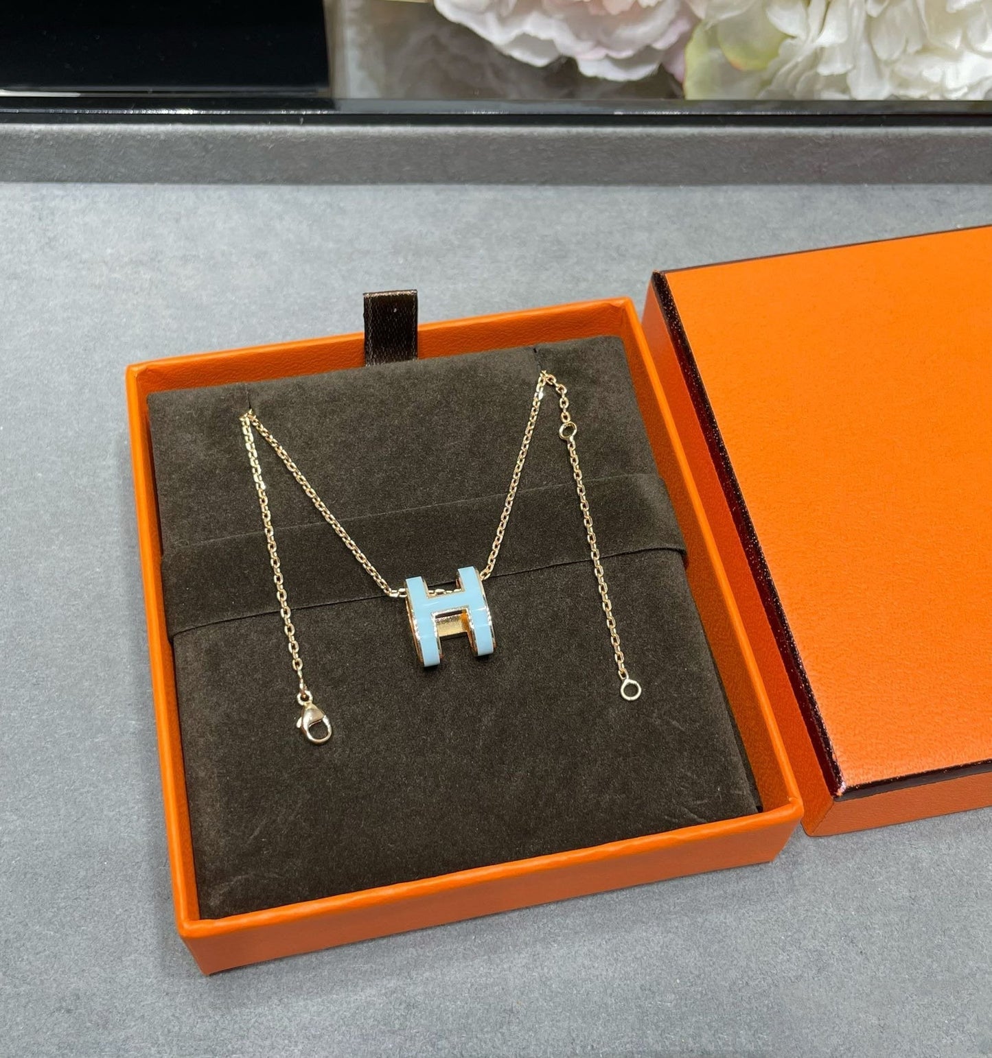 [Saipan]POP H SKY BLUE NECKLACE